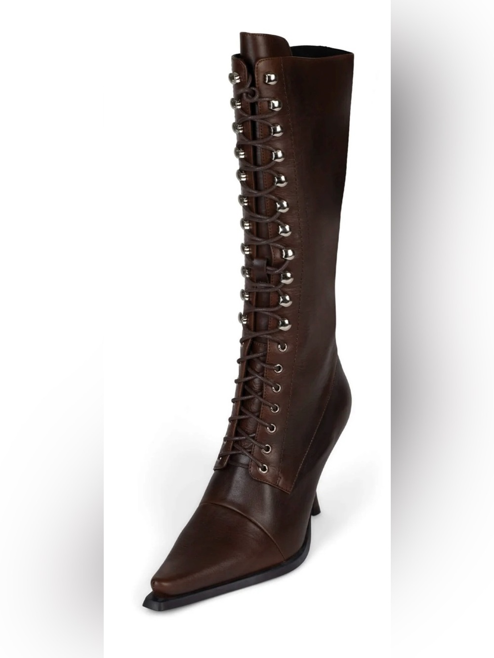 Jeffrey Campbell LANI - 2 BROWN LACE UP HEEL BOOTS US 8 $355 Sold out